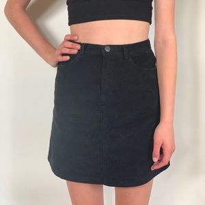 Black Juliette Corduroy Skirt Brandy Melville